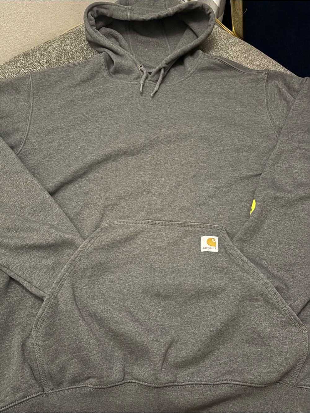 Carhartt Men’s Gray Pullover Hooded Work Sweatshirt